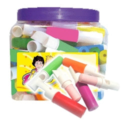 sifflets avec bonbon intérieur aux couleurs assorties ref B043